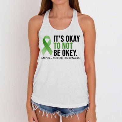 Its Okay To Not Be Okay Mental Health Awareness Ribbon Women's Knotted Racerback Tank