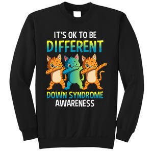 It's Ok To Be Different Dabbing Cat Down Syndrome Awareness Sweatshirt