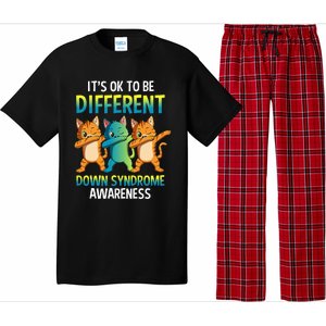 It's Ok To Be Different Dabbing Cat Down Syndrome Awareness Pajama Set