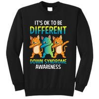 It's Ok To Be Different Dabbing Cat Down Syndrome Awareness Tall Sweatshirt