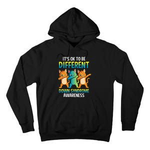 It's Ok To Be Different Dabbing Cat Down Syndrome Awareness Tall Hoodie