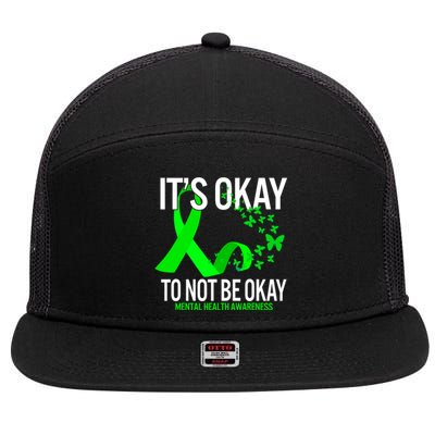 Its Okay To Not Be Okay Butterfly Mental Health Awareness 7 Panel Mesh Trucker Snapback Hat