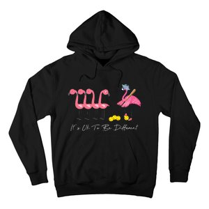 It's Ok To Be Different Funny Flamingo Softball Lover Hoodie