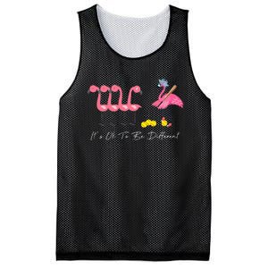 It's Ok To Be Different Funny Flamingo Softball Lover Mesh Reversible Basketball Jersey Tank