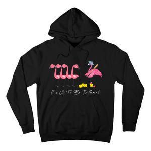 It's Ok To Be Different Funny Flamingo Softball Lover Tall Hoodie