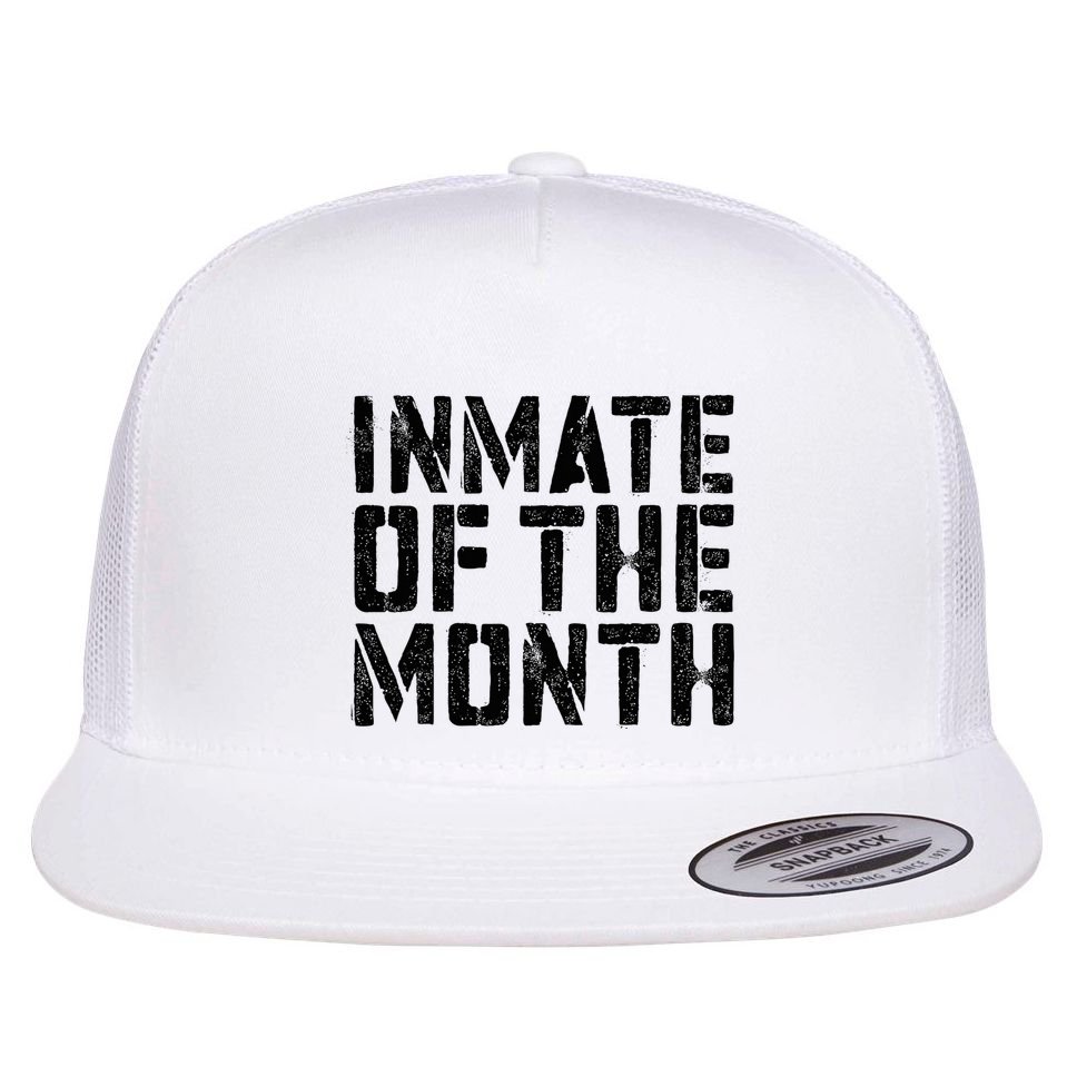 Inmate Of The Month Prisoner Costume Flat Bill Trucker Hat