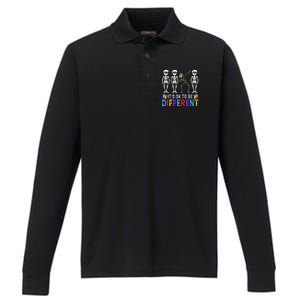 It's Ok To Be Funny Different Skeleton Autism Awareness Performance Long Sleeve Polo