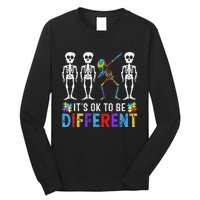 It's Ok To Be Funny Different Skeleton Autism Awareness Long Sleeve Shirt