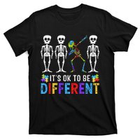 It's Ok To Be Funny Different Skeleton Autism Awareness T-Shirt