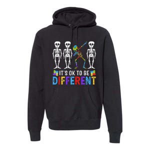 It's Ok To Be Funny Different Skeleton Autism Awareness Premium Hoodie