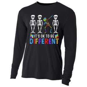 It's Ok To Be Funny Different Skeleton Autism Awareness Cooling Performance Long Sleeve Crew