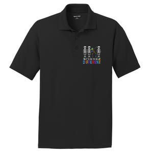 It's Ok To Be Funny Different Skeleton Autism Awareness PosiCharge RacerMesh Polo