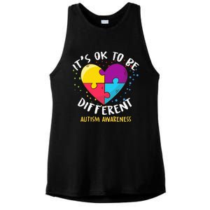 It's Ok To Be Different Autism Awareness Ladies PosiCharge Tri-Blend Wicking Tank