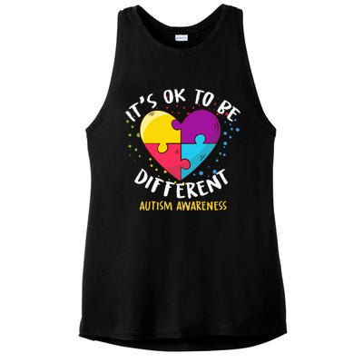 It's Ok To Be Different Autism Awareness Ladies PosiCharge Tri-Blend Wicking Tank