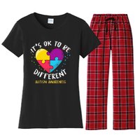 It's Ok To Be Different Autism Awareness Women's Flannel Pajama Set