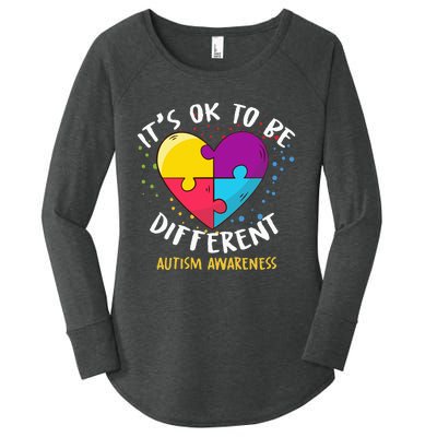 It's Ok To Be Different Autism Awareness Women's Perfect Tri Tunic Long Sleeve Shirt