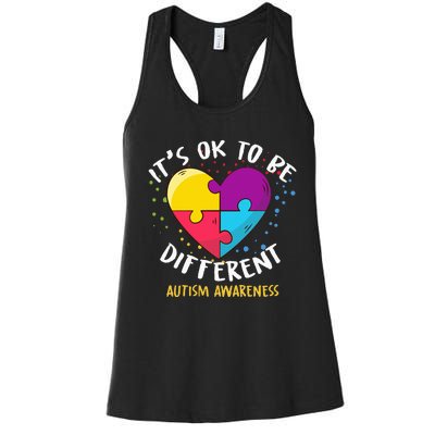 It's Ok To Be Different Autism Awareness Women's Racerback Tank