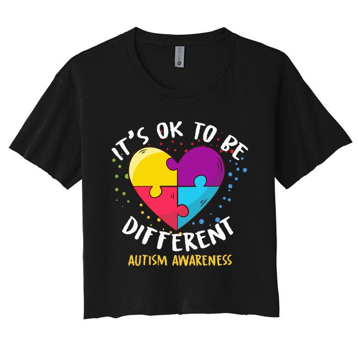 It's Ok To Be Different Autism Awareness Women's Crop Top Tee