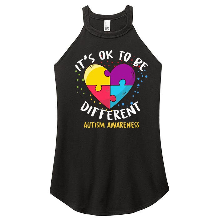 It's Ok To Be Different Autism Awareness Women's Perfect Tri Rocker Tank