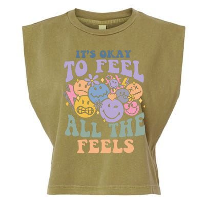 ItS Okay To Feel All The Feels Garment-Dyed Women's Muscle Tee