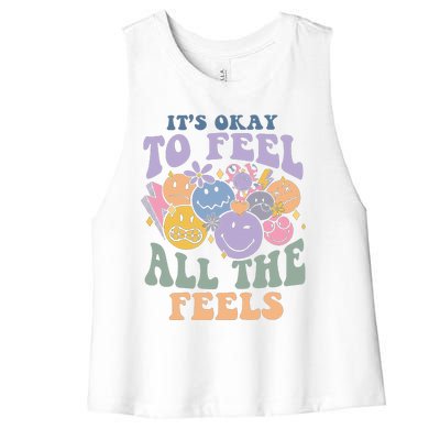 ItS Okay To Feel All The Feels Women's Racerback Cropped Tank