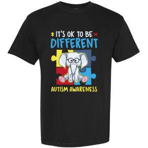 It's Ok To Be Different Cute Autism Awareness Elephant Garment-Dyed Heavyweight T-Shirt