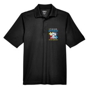 It's Ok To Be Different Cute Autism Awareness Elephant Men's Origin Performance Pique Polo