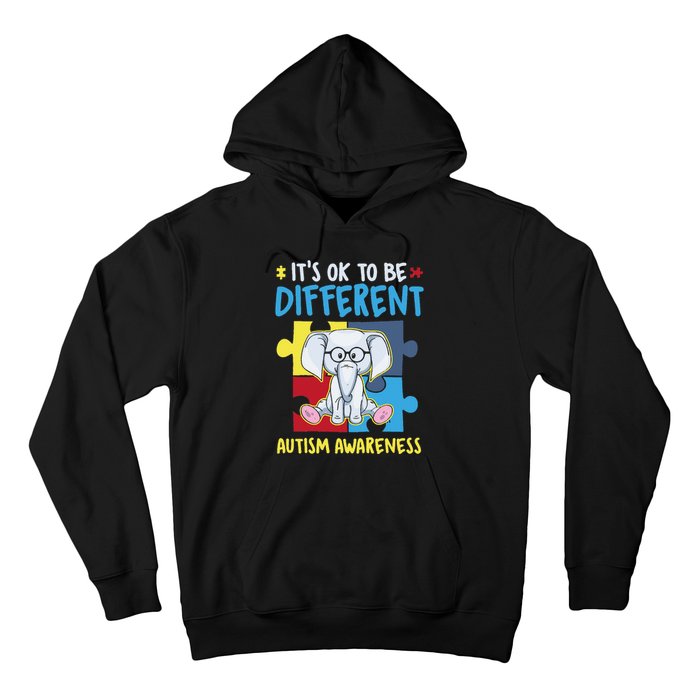 It's Ok To Be Different Cute Autism Awareness Elephant Hoodie