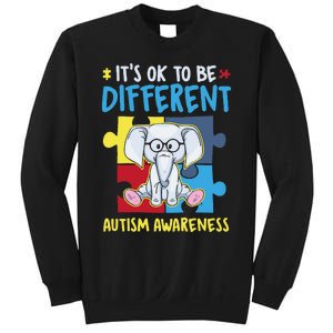 It's Ok To Be Different Cute Autism Awareness Elephant Sweatshirt