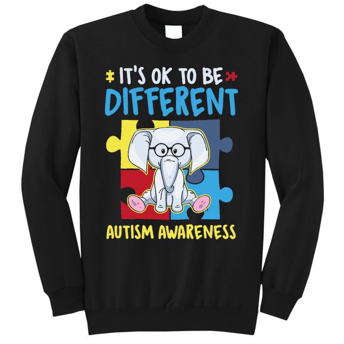 It's Ok To Be Different Cute Autism Awareness Elephant Sweatshirt