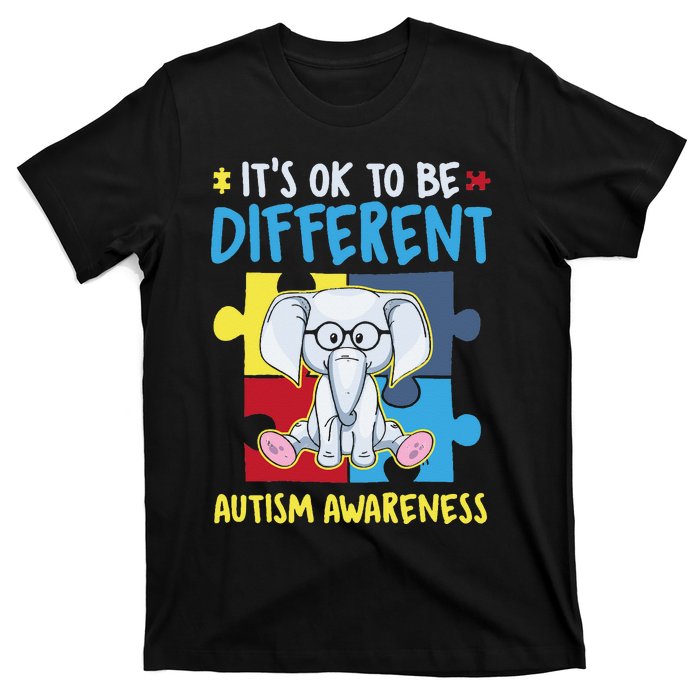 It's Ok To Be Different Cute Autism Awareness Elephant T-Shirt