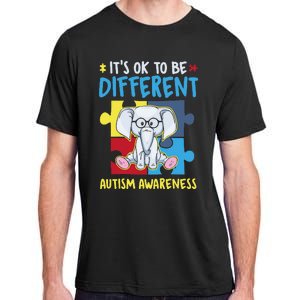 It's Ok To Be Different Cute Autism Awareness Elephant Adult ChromaSoft Performance T-Shirt