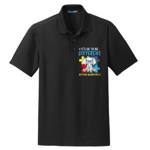 It's Ok To Be Different Cute Autism Awareness Elephant Dry Zone Grid Polo