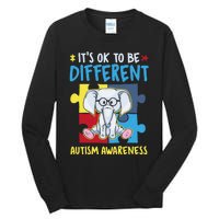 It's Ok To Be Different Cute Autism Awareness Elephant Tall Long Sleeve T-Shirt