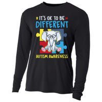 It's Ok To Be Different Cute Autism Awareness Elephant Cooling Performance Long Sleeve Crew