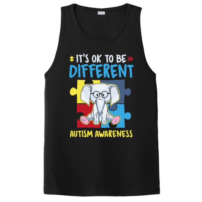 It's Ok To Be Different Cute Autism Awareness Elephant PosiCharge Competitor Tank