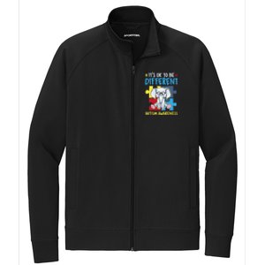 It's Ok To Be Different Cute Autism Awareness Elephant Stretch Full-Zip Cadet Jacket