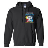 It's Ok To Be Different Cute Autism Awareness Elephant Full Zip Hoodie