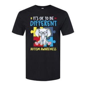 It's Ok To Be Different Cute Autism Awareness Elephant Softstyle CVC T-Shirt