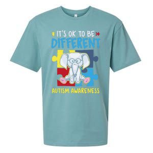 It's Ok To Be Different Cute Autism Awareness Elephant Sueded Cloud Jersey T-Shirt