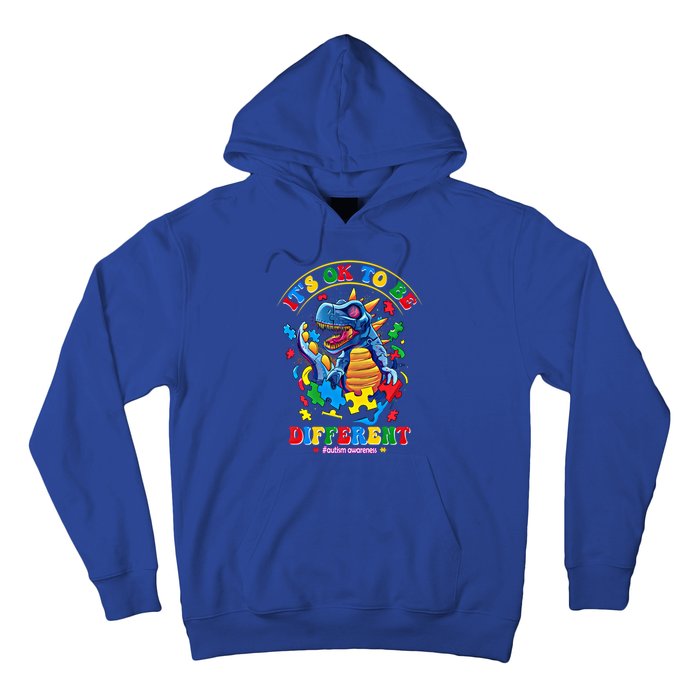 ItS Ok To Be Different Autism Awareness Dinosaur Gift Hoodie