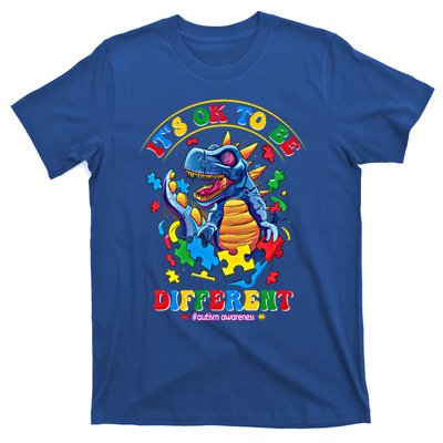 ItS Ok To Be Different Autism Awareness Dinosaur Gift T-Shirt