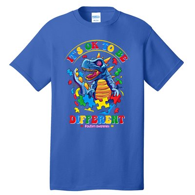 ItS Ok To Be Different Autism Awareness Dinosaur Gift Tall T-Shirt