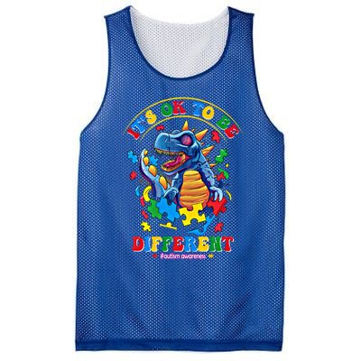 ItS Ok To Be Different Autism Awareness Dinosaur Gift Mesh Reversible Basketball Jersey Tank