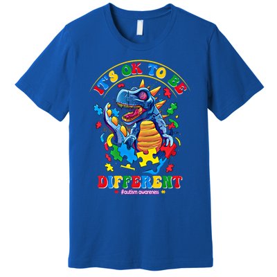 ItS Ok To Be Different Autism Awareness Dinosaur Gift Premium T-Shirt