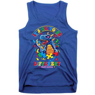 ItS Ok To Be Different Autism Awareness Dinosaur Gift Tank Top