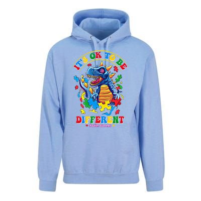 ItS Ok To Be Different Autism Awareness Dinosaur Gift Unisex Surf Hoodie