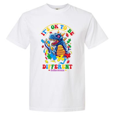 ItS Ok To Be Different Autism Awareness Dinosaur Gift Garment-Dyed Heavyweight T-Shirt