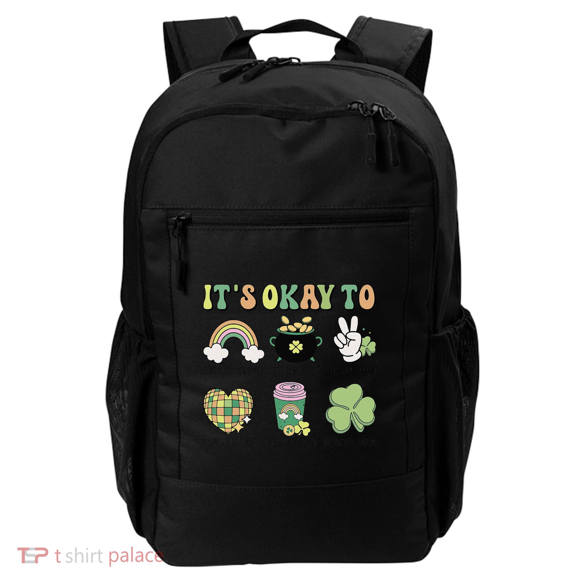 It’S Okay To Shamrock Teacher Awareness St Patricks Day Daily Commute Backpack