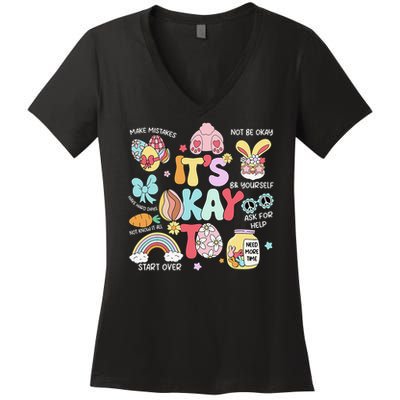 Its Okay To Make Some Mistakes SPED Teacher Easter Day Women's V-Neck T-Shirt